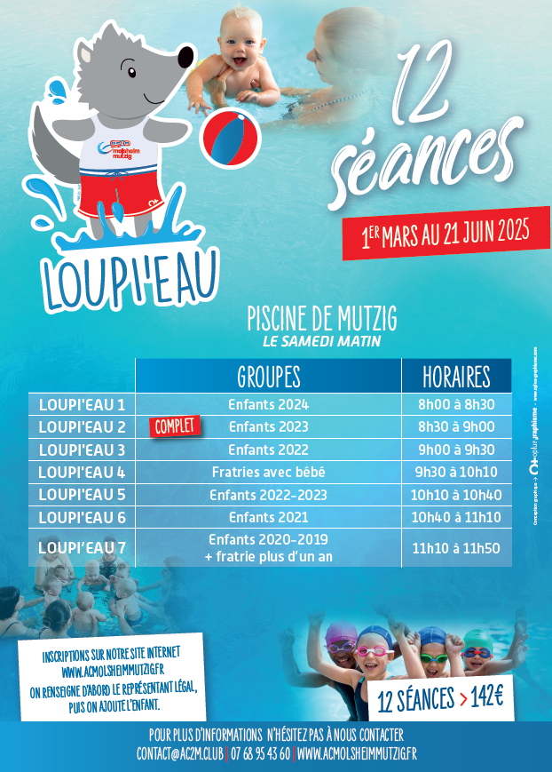 Inscriptions 12 séances Loupi’eau de mars à juin 2025